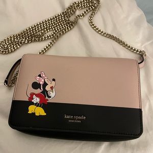 Kate Spade New York X Disney minnie mouse Leather chain Wallet crossbody Bag